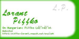 lorant piffko business card